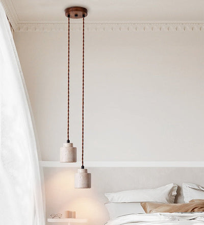 Elemental Travertine Mini Pendant Lamp