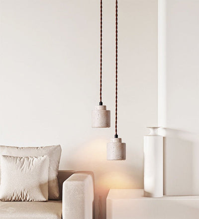 Elemental Travertine Mini Pendant Lamp