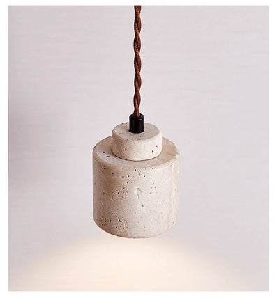 Elemental Travertine Mini Pendant Lamp
