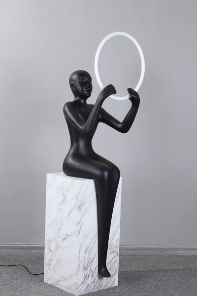 Orelaielle Sculptural Black Floor Lamp