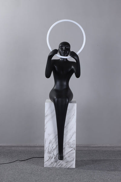 Orelaielle Sculptural Black Floor Lamp
