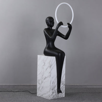 Orelaielle Sculptural Black Floor Lamp