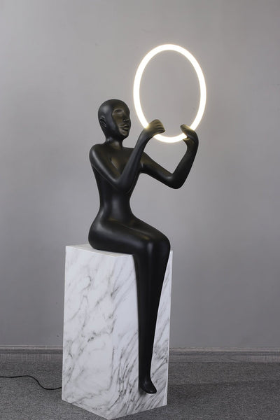 Orelaielle Sculptural Black Floor Lamp