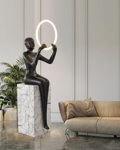Orelaielle Sculptural Black Floor Lamp