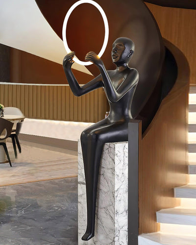 Orelaielle Sculptural Black Floor Lamp