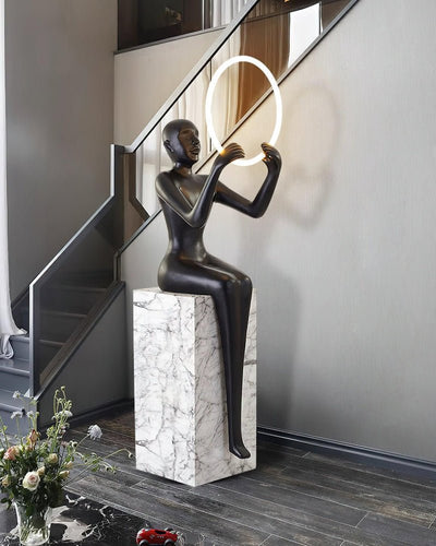 Orelaielle Sculptural Black Floor Lamp