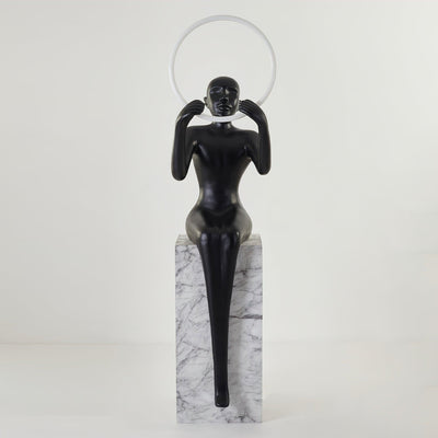 Orelaielle Sculptural Black Floor Lamp