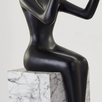 Orelaielle Sculptural Black Floor Lamp