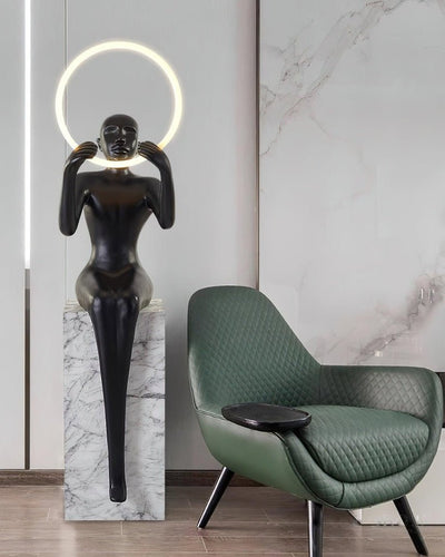 Orelaielle Sculptural Black Floor Lamp