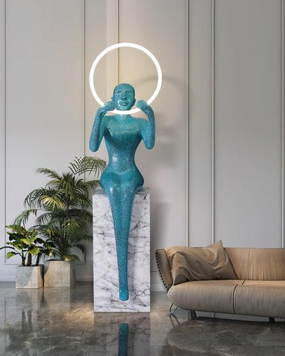 Orelaielle Sculptural Black Floor Lamp
