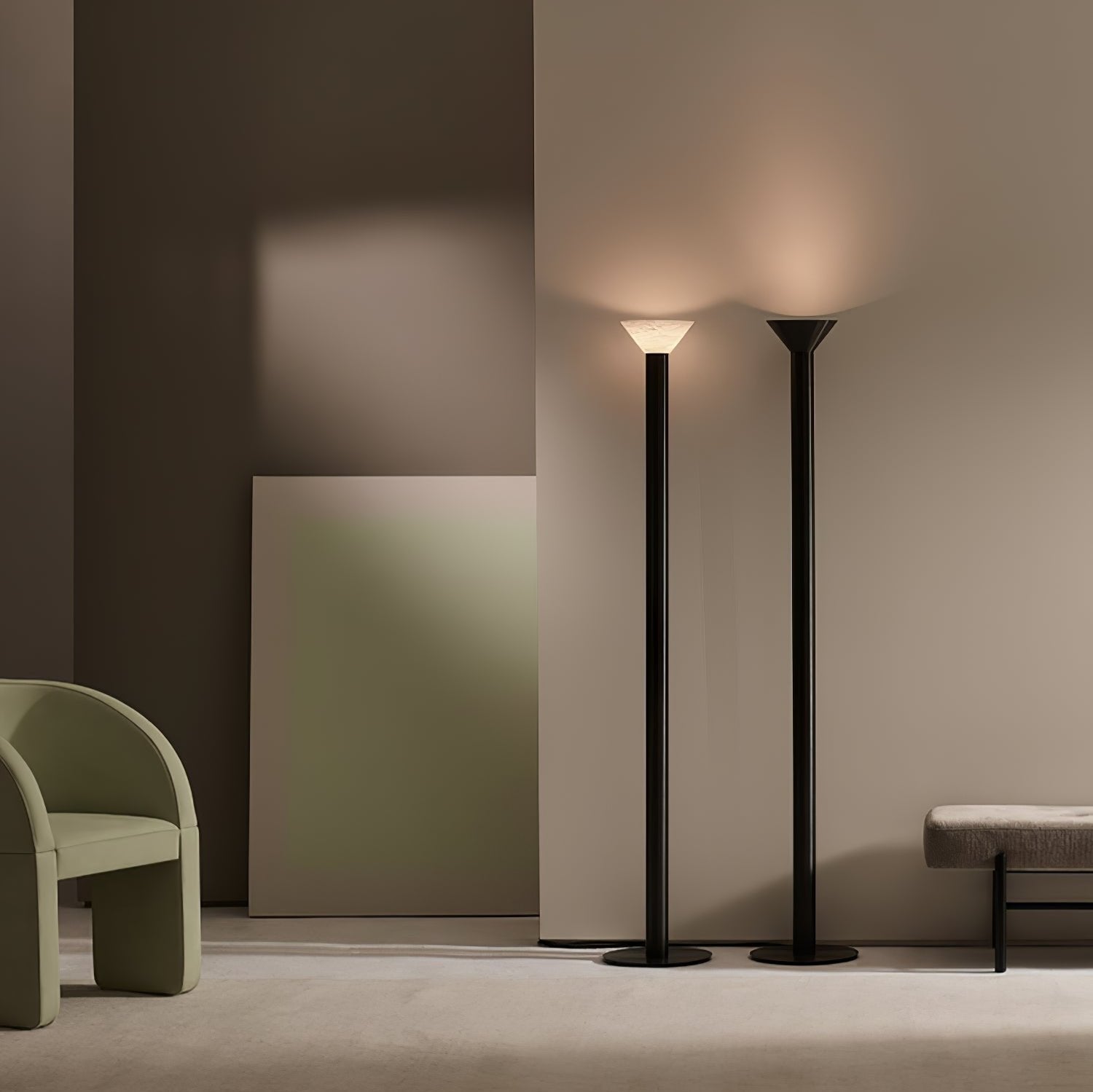 Evvaren Column Alabaster Floor Lamp