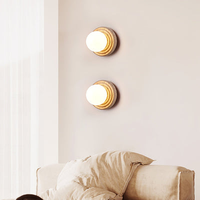 Valuella Travertine Globe Wall Lamp / Ceiling Light