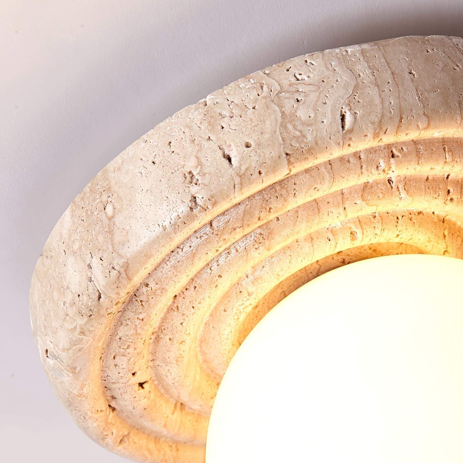 Valuella Travertine Globe Wall Lamp / Ceiling Light