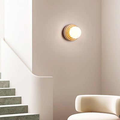 Valuella Travertine Globe Wall Lamp / Ceiling Light