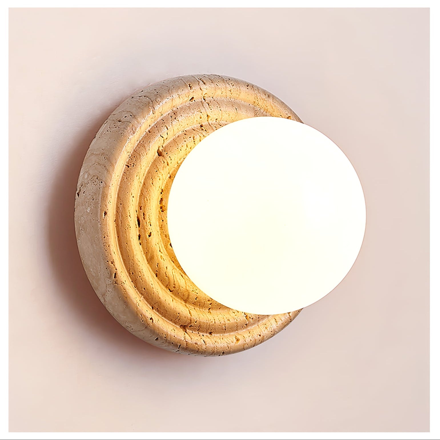 Valuella Travertine Globe Wall Lamp / Ceiling Light