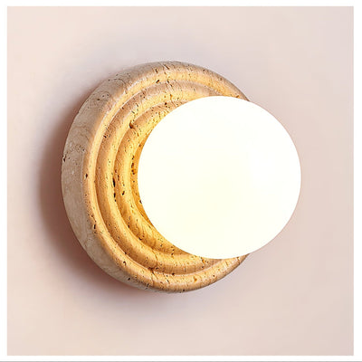 Valuella Travertine Globe Wall Lamp / Ceiling Light