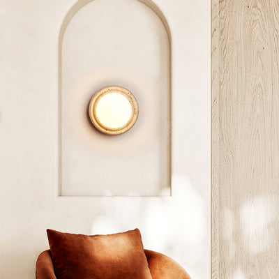 Valuella Travertine Globe Wall Lamp / Ceiling Light
