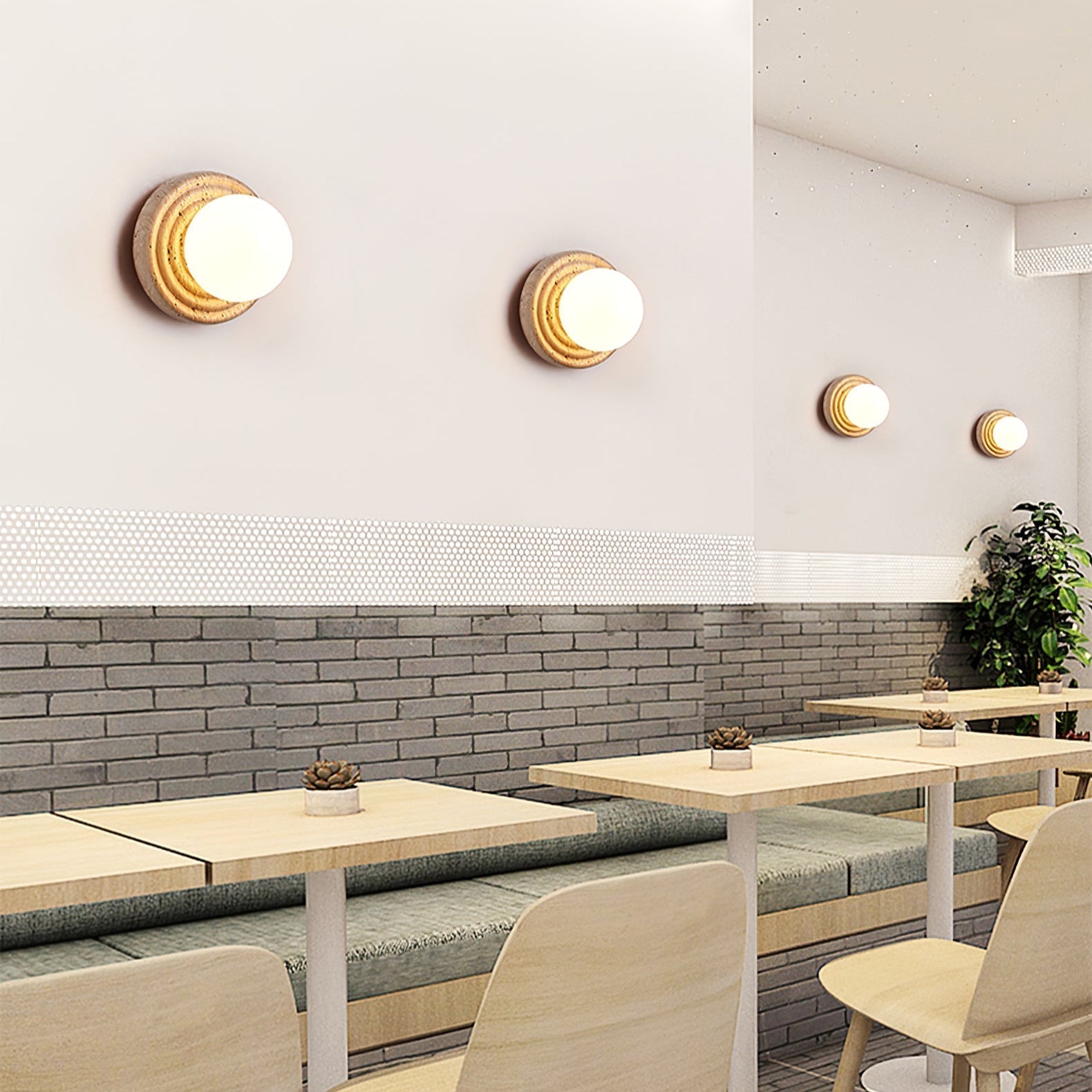 Valuella Travertine Globe Wall Lamp / Ceiling Light