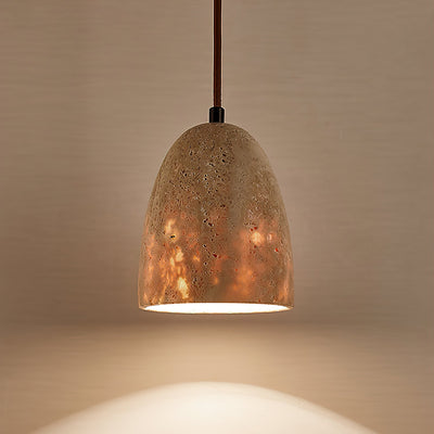 Evtheira Conical Travertine Pendant Light - Neutral Decor