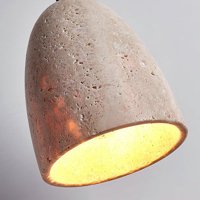 Evtheira Conical Travertine Pendant Light - Neutral Decor