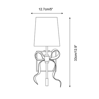 Ribelle Black Shade Wall Sconce with Gold Bow Accent - Neutral Decor