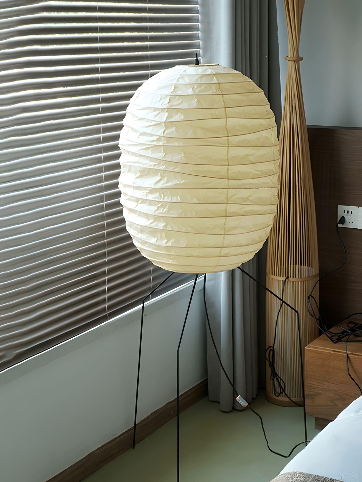Barbara Vintage Rice Paper Floor Lamp