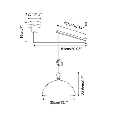 Maribel Swing Arm Pendant Lamp - Neutral Decor