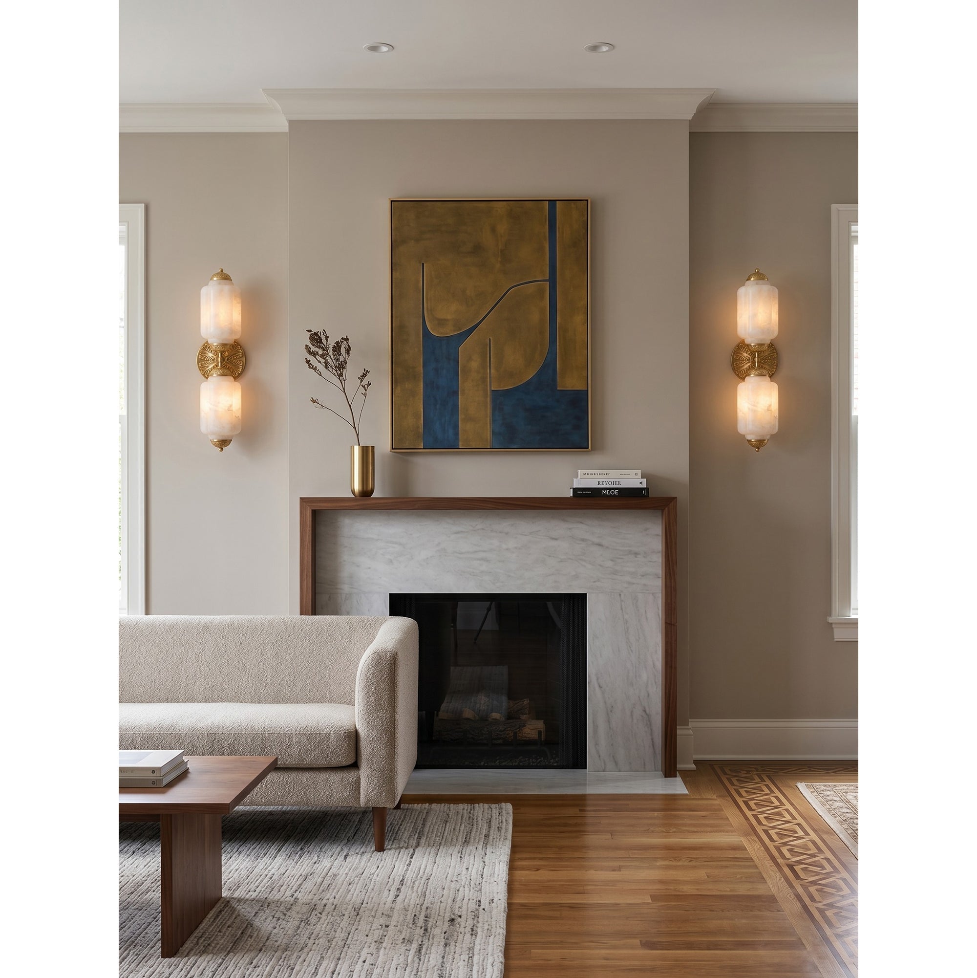 Marstone Scallop Alabaster Indoor Wall Light