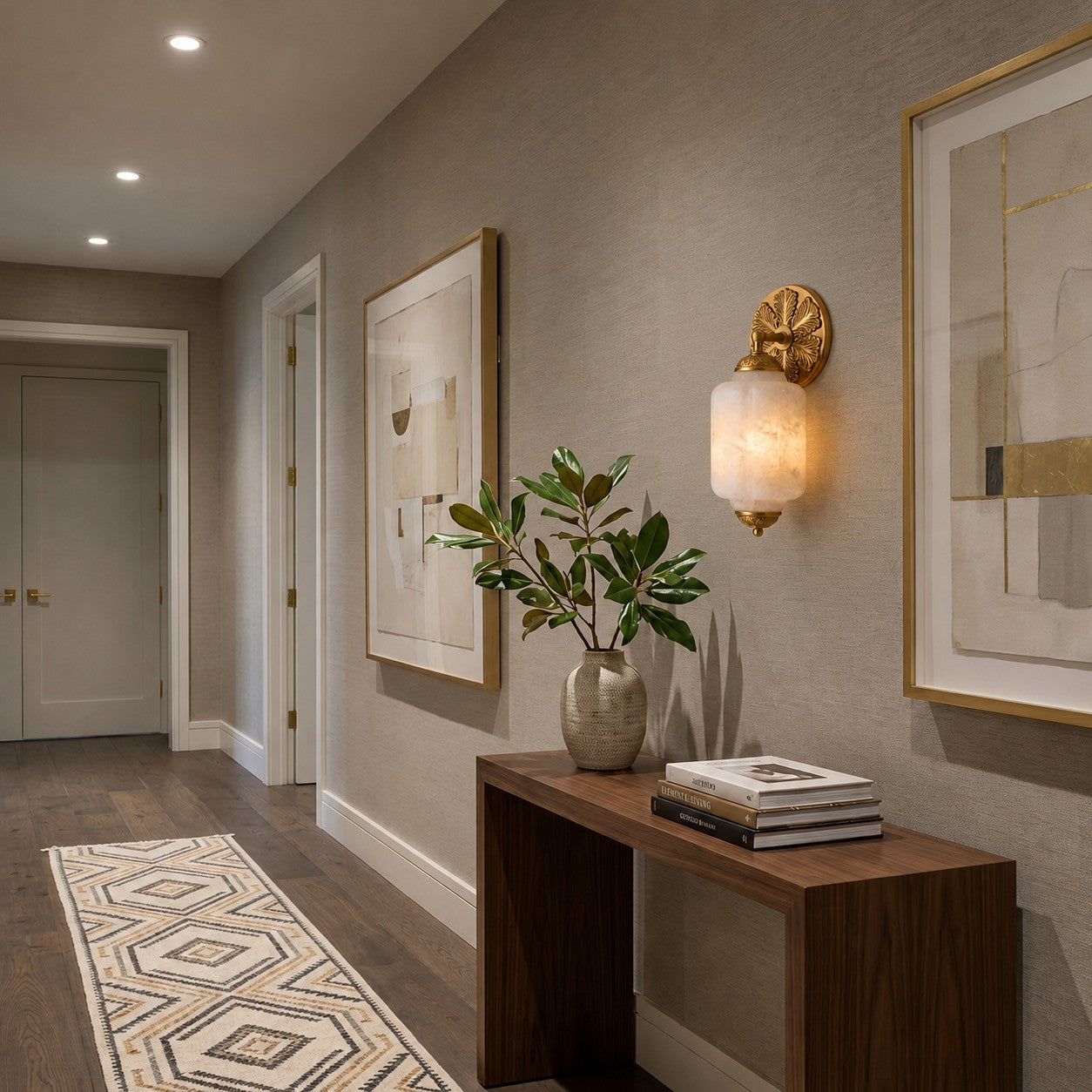 Marstone Scallop Alabaster Indoor Wall Light