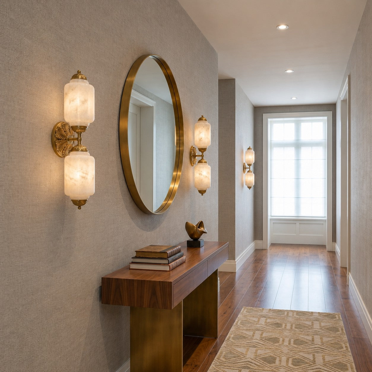 Marstone Scallop Alabaster Indoor Wall Light