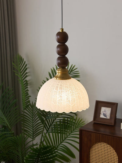 Avshaara Traditional Elegance Vintage Fabric Wood Pendant Light