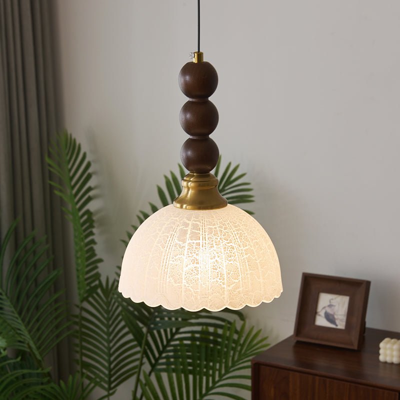 Avshaara Traditional Elegance Vintage Fabric Wood Pendant Light