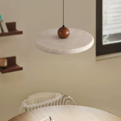 Valaielle Disc Sphere Travertine Pendant Light
