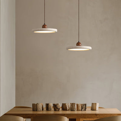 Valaielle Disc Sphere Travertine Pendant Light
