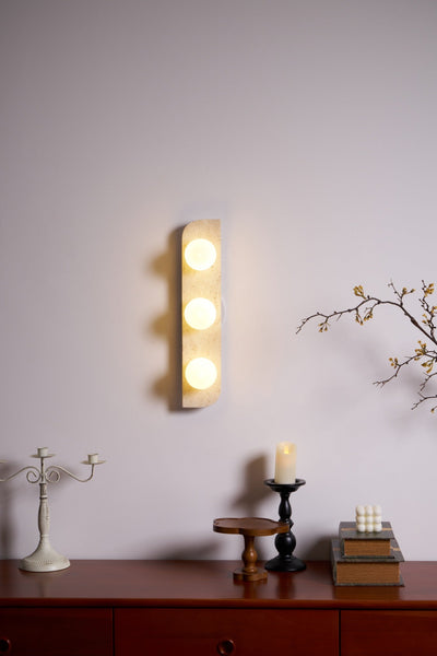 Serearia Minimalist Travertine Plug-In Wall Light