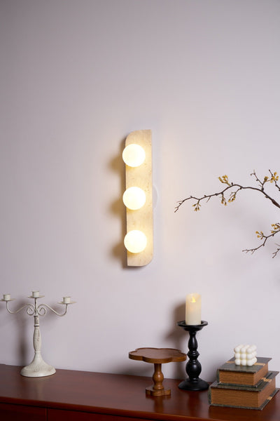 Serearia Minimalist Travertine Plug-In Wall Light