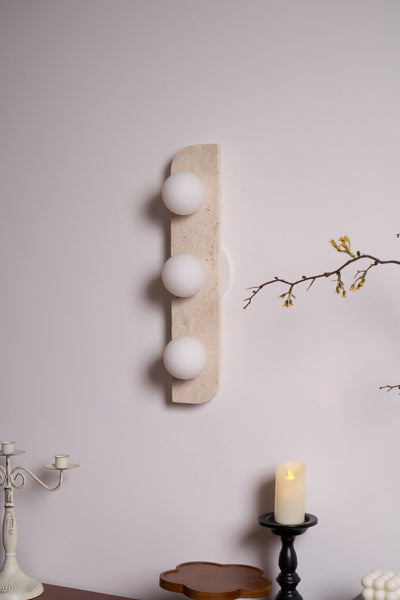 Serearia Minimalist Travertine Plug-In Wall Light
