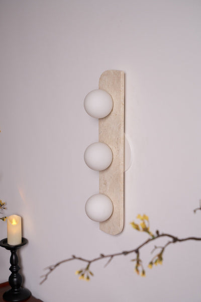 Serearia Minimalist Travertine Plug-In Wall Light