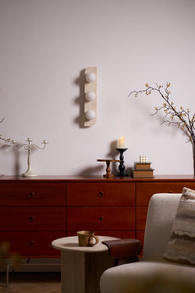 Serearia Minimalist Travertine Plug-In Wall Light