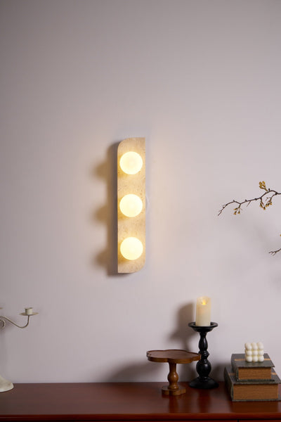 Serearia Minimalist Travertine Plug-In Wall Light