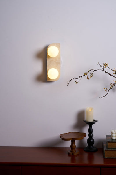 Serearia Minimalist Travertine Plug-In Wall Light