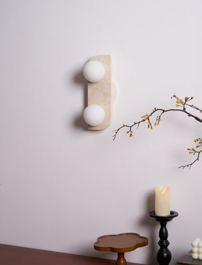 Serearia Minimalist Travertine Plug-In Wall Light