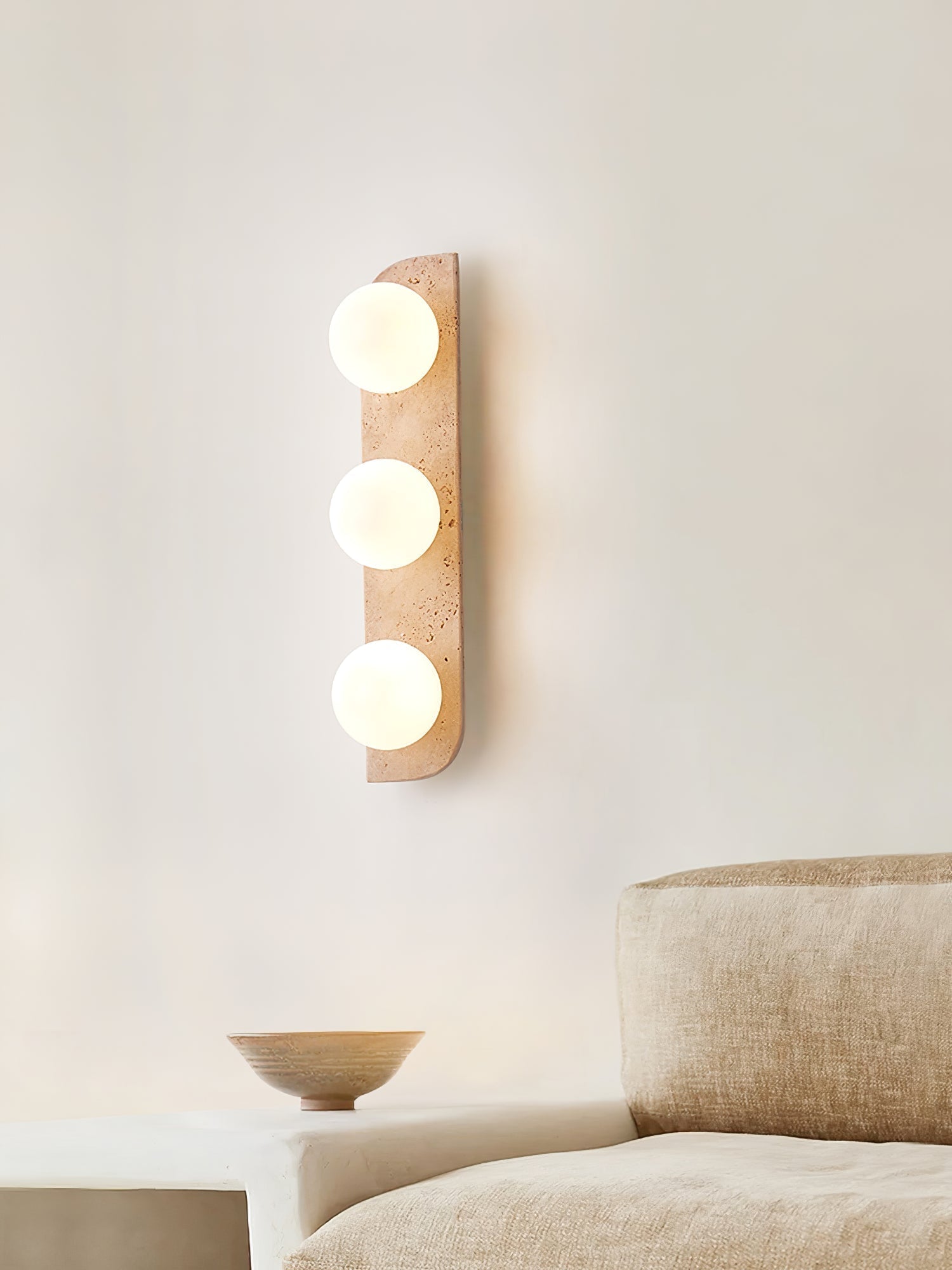 Serearia Minimalist Travertine Plug-In Wall Light