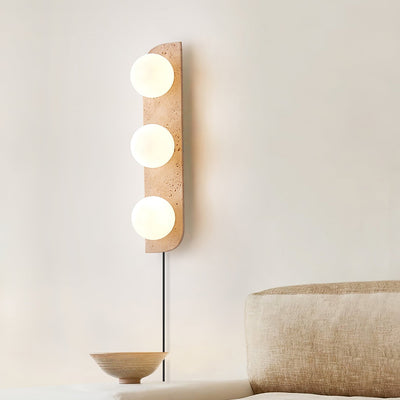 Serearia Minimalist Travertine Plug-In Wall Light