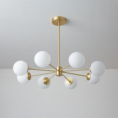 Velirora Chandelier Elysium Brass Frosted Glass Orbs