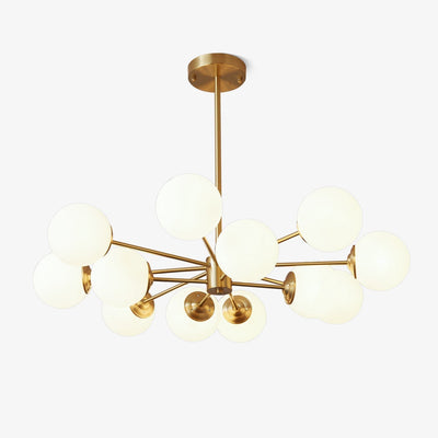 Velirora Chandelier Elysium Brass Frosted Glass Orbs