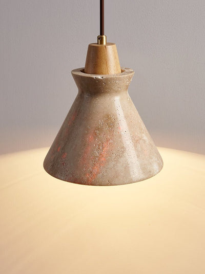 Ember Travertine Cone Pendant Lamp