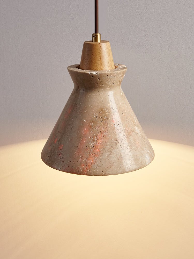 Ember Travertine Cone Pendant Lamp