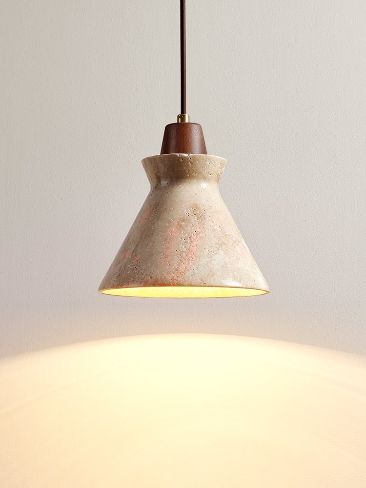 Ember Travertine Cone Pendant Lamp