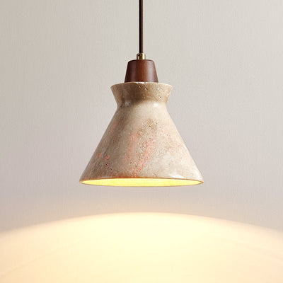 Ember Travertine Cone Pendant Lamp